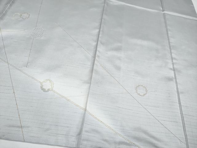 平和屋着物●極上 中国三大刺繍 スワトウ刺繍 総刺繍 本場縞大島紬 訪問着 灰青色 上村絹織物 京都きもの友禅扱い 証紙付 逸品　CYAA4618s6