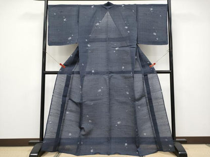 平和屋着物＊極上　夏物　紗紬　大小あられ　濃紺地　逸品　未使用　CYAA4619s6