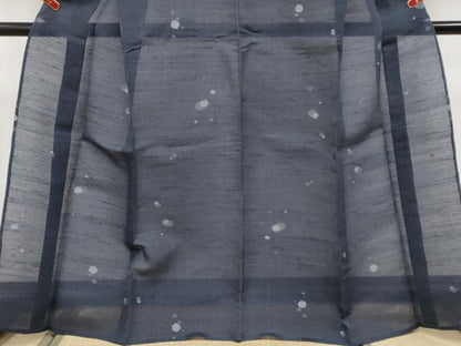 平和屋着物＊極上　夏物　紗紬　大小あられ　濃紺地　逸品　未使用　CYAA4619s6