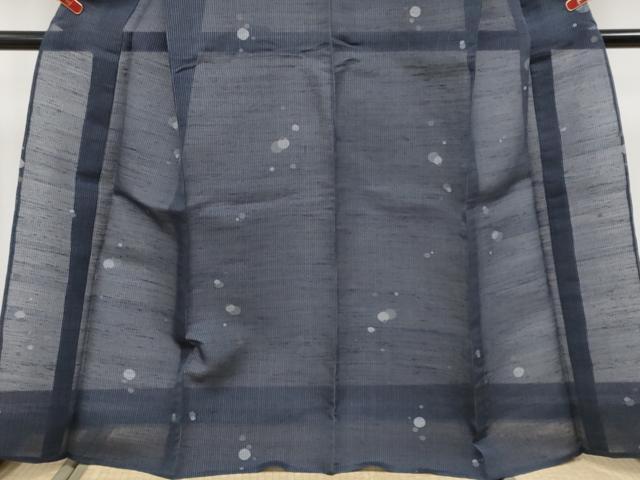 平和屋着物＊極上　夏物　紗紬　大小あられ　濃紺地　逸品　未使用　CYAA4619s6