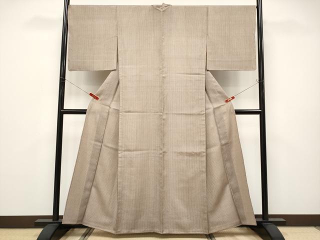 平和屋着物▽極上 紬 単衣 縞 逸品 CYAA4621s6