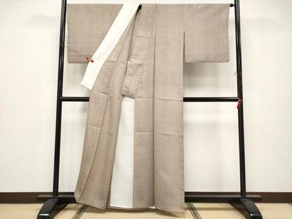 平和屋着物▽極上 紬 単衣 縞 逸品 CYAA4621s6