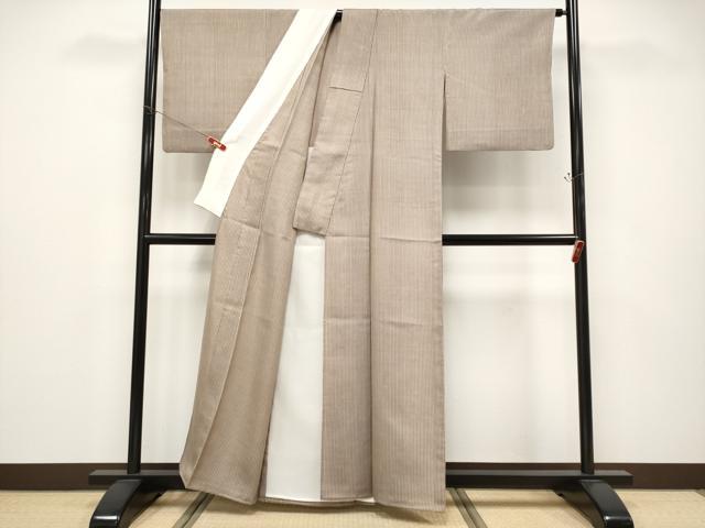 平和屋着物▽極上 紬 単衣 縞 逸品 CYAA4621s6