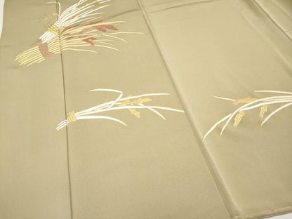 平和屋着物●極上　訪問着　駒刺繍　稲穂　金彩　榛色地　逸品　未使用　CYAA4623s6