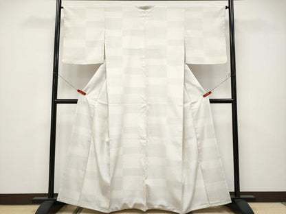 平和屋着物●極上　本塩沢　110亀甲　変わり市松文様　逸品　CYAA5107s6