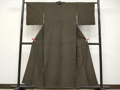 平和屋着物●極上　本塩沢　蚊絣　黒地　逸品　CYAA4628s6