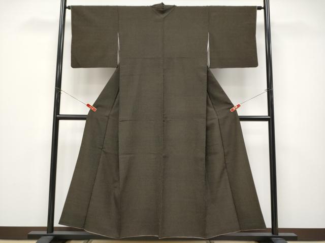 平和屋着物●極上　本塩沢　蚊絣　黒地　逸品　CYAA4628s6