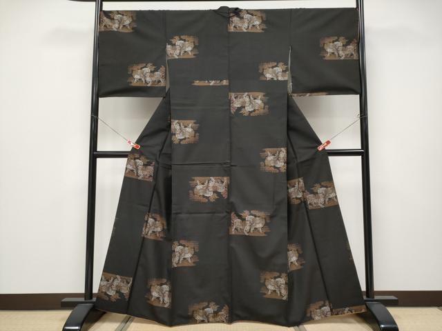 平和屋本店●極上 本場大島紬 9マルキ 唐獅子 逸品 CYAA4629s6