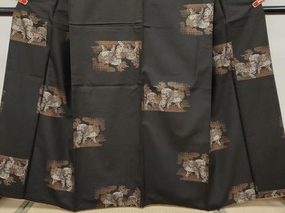 平和屋本店●極上 本場大島紬 9マルキ 唐獅子 逸品 CYAA4629s6
