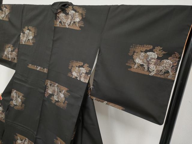 平和屋本店●極上 本場大島紬 9マルキ 唐獅子 逸品 CYAA4629s6