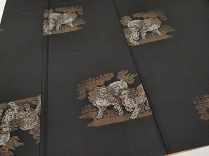 平和屋本店●極上 本場大島紬 9マルキ 唐獅子 逸品 CYAA4629s6