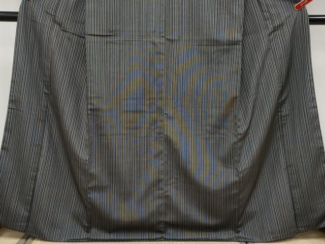 平和屋着物●極上　本塩沢　やまだ織　縞　平賀貴美江作　証紙付き　逸品　CYAA4630s6