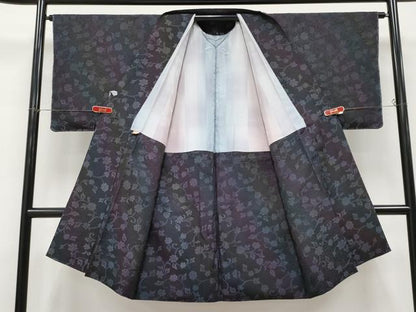 平和屋着物∞極上　道中着　ロング丈　牡丹唐草地紋　暈し染め　逸品　未使用　CYAA4640s6