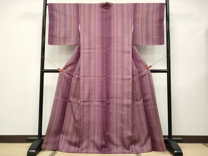 平和屋本店●希少　人間国宝　祝嶺恭子　ヤシラミ花織　紬地　逸品　未使用　CYAA4645s6