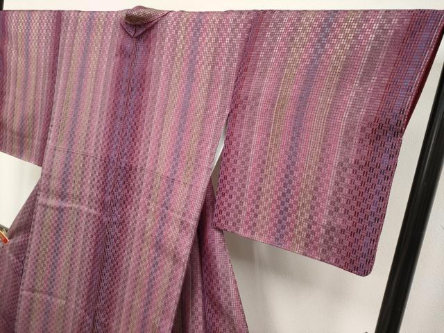 平和屋本店●希少　人間国宝　祝嶺恭子　ヤシラミ花織　紬地　逸品　未使用　CYAA4645s6