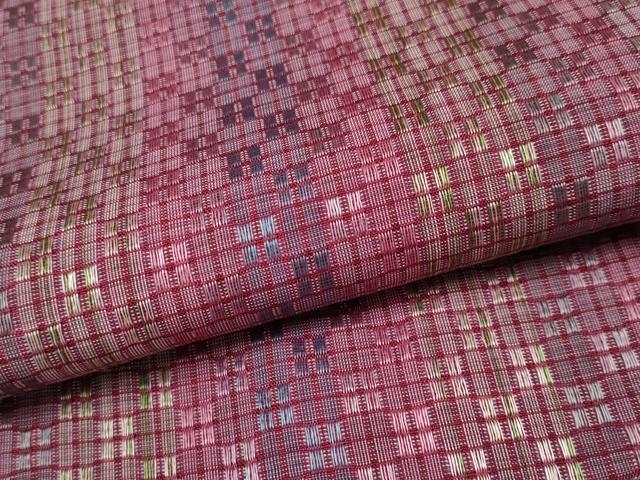 平和屋本店●希少　人間国宝　祝嶺恭子　ヤシラミ花織　紬地　逸品　未使用　CYAA4645s6