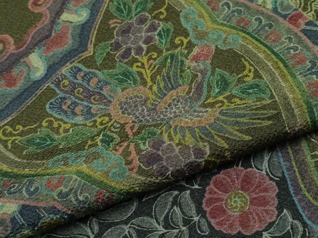 平和屋本店●極上 前田仁仙 仁仙更紗 小紋 鳳凰花唐草文 逸品 CYAA4646s6