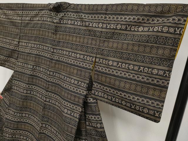 平和屋本店●極上 中国三大刺繍 スワトウ刺繍 本場大島紬 9マルキ 横段吉祥文 逸品 CYAA4647s6