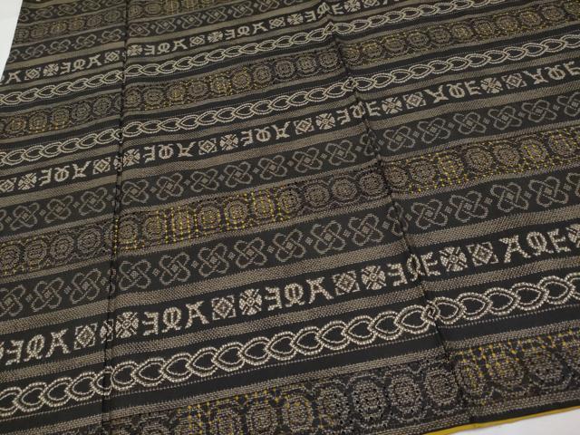 平和屋本店●極上 中国三大刺繍 スワトウ刺繍 本場大島紬 9マルキ 横段吉祥文 逸品 CYAA4647s6