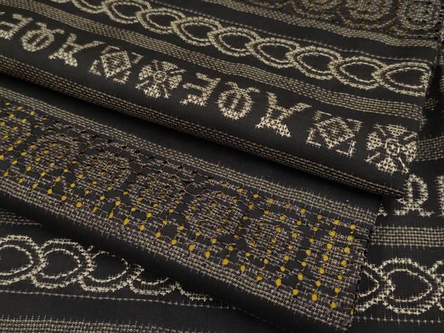 平和屋本店●極上 中国三大刺繍 スワトウ刺繍 本場大島紬 9マルキ 横段吉祥文 逸品 CYAA4647s6