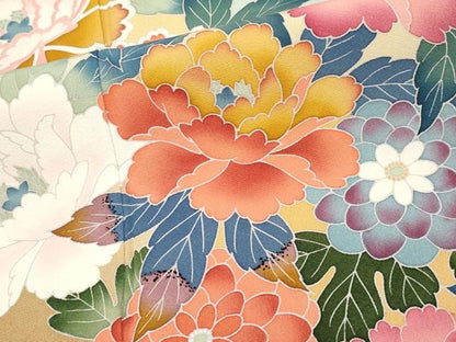 平和屋着物●極上　振袖　友禅　作家物　花車文　暈し染め　逸品　CYAA4649s6