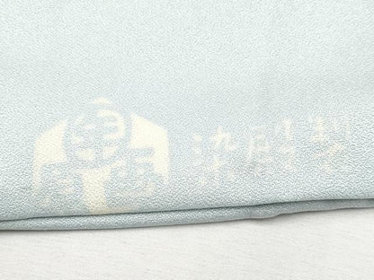 平和屋本店●極上　型絵染の人間国宝　稲垣稔次郎原画　染殿製　訪問着　草花文　藍白色地　逸品　未使用　CYAA4651s6