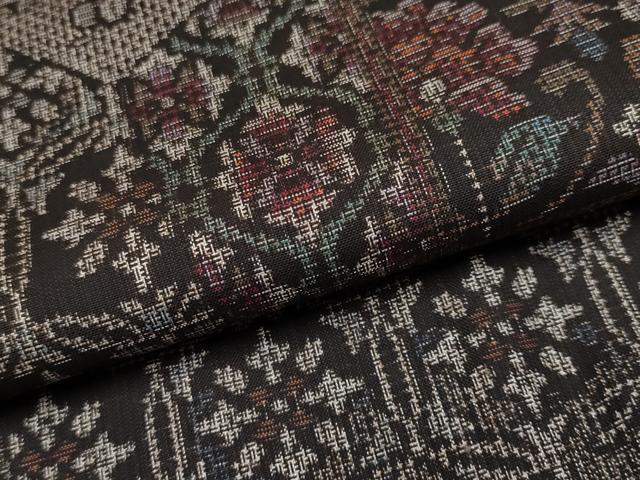 平和屋着物●極上　本場大島紬　割込み絣　更紗花唐草文　逸品　CYAA4653s6