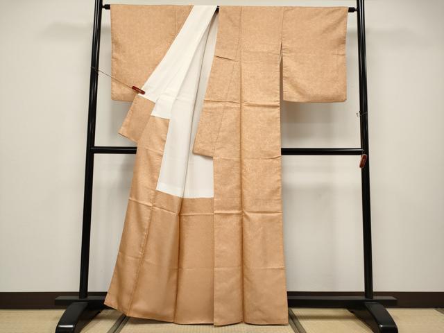 平和屋着物●極上　紋屋井関　御寮織　お召　色無地　桐竹鳳凰文　深支子色地　逸品　CYAA4654s6