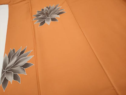 平和屋本店●極上　創業460年・千總　訪問着　作家物　刺繍　草花文　黄櫨染色地　逸品　CYAA4657s6