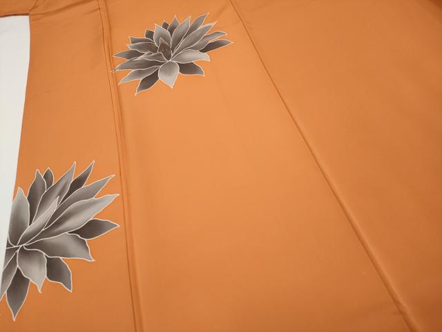 平和屋本店●極上　創業460年・千總　訪問着　作家物　刺繍　草花文　黄櫨染色地　逸品　CYAA4657s6
