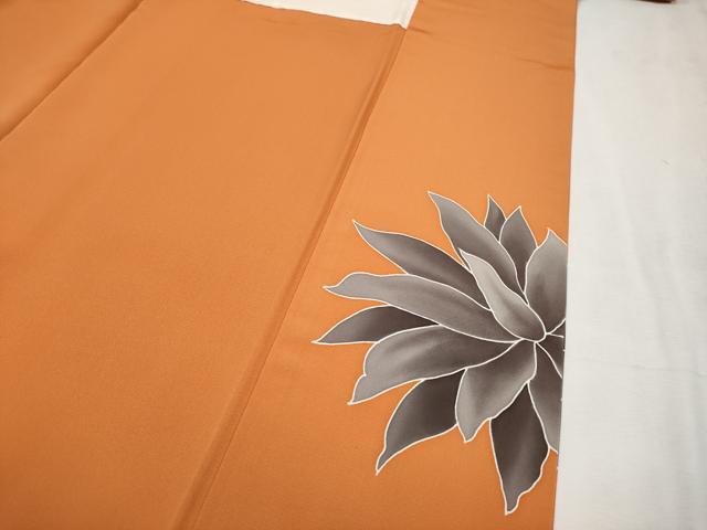 平和屋本店●極上　創業460年・千總　訪問着　作家物　刺繍　草花文　黄櫨染色地　逸品　CYAA4657s6