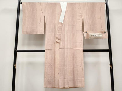 平和屋着物●上質な長襦袢　無双仕立て　つむぎ　粋　水柿色地　反端付き　逸品　未使用　CYAA4658s6