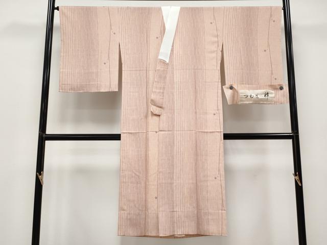 平和屋着物●上質な長襦袢　無双仕立て　つむぎ　粋　水柿色地　反端付き　逸品　未使用　CYAA4658s6