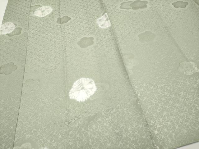 平和屋着物●上質な長襦袢　袷　絞り　舞花文　半衿刺繍　山葵色地　逸品　CYAA4659s6