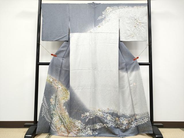 平和屋着物●極上　越後十日町の一流染匠　桐屋・翠山工房　徳永憲峯　訪問着　絞り　辻が花　暈し染め　逸品　CYAA4661s6