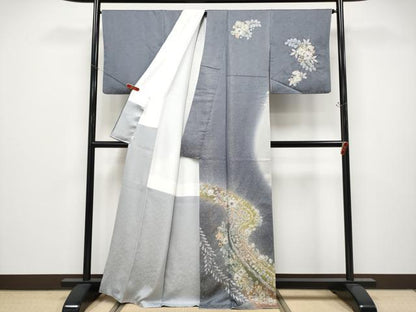 平和屋着物●極上　越後十日町の一流染匠　桐屋・翠山工房　徳永憲峯　訪問着　絞り　辻が花　暈し染め　逸品　CYAA4661s6