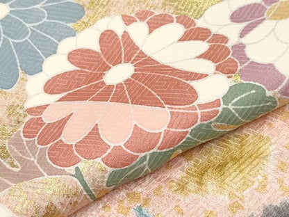 平和屋着物●極上　訪問着　絞り　雪輪重ね花文　金彩　逸品　CYAA4666s6