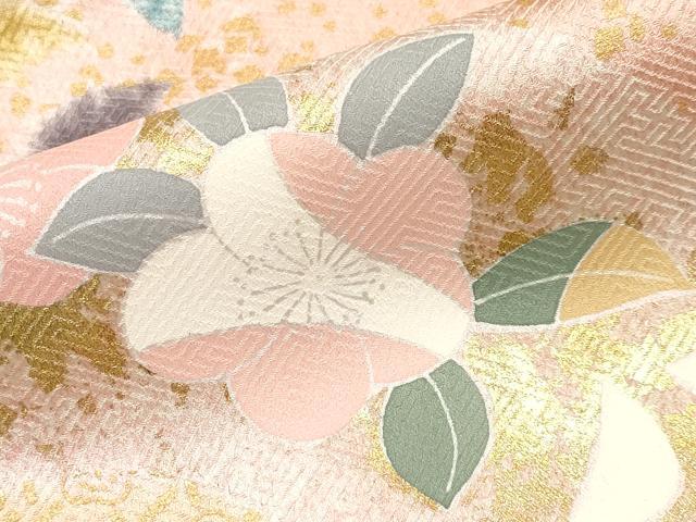 平和屋着物●極上　訪問着　絞り　雪輪重ね花文　金彩　逸品　CYAA4666s6