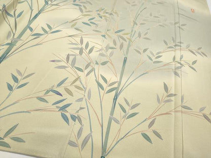 平和屋本店●極上　十日町　加賀草木友禅の第一人者　田村哲彦　訪問着　笹竹　雀　暈し染め　逸品　CYAA4668s6