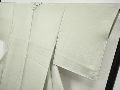 平和屋着物●極上　本加賀友禅作家　毎田仁郎監修　色無地　草花地紋　柳鼠色地　逸品　未使用　CYAA4671s6
