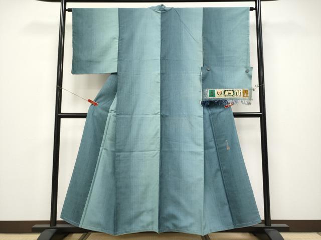 平和屋着物●極上　創業140年　小糸染芸の四代目　小糸敏夫　結城紬　間道　証紙付き　逸品　未使用　CYAA4672s6