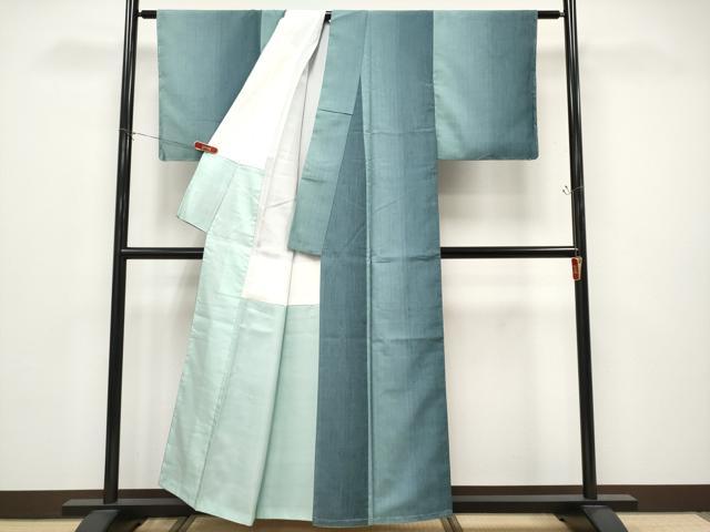 平和屋着物●極上　創業140年　小糸染芸の四代目　小糸敏夫　結城紬　間道　証紙付き　逸品　未使用　CYAA4672s6