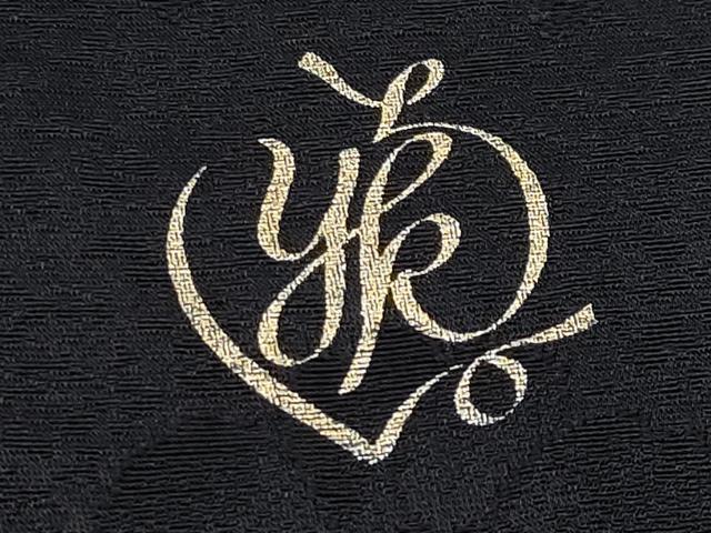 平和屋本店●極上　ブライダルファッションデザイナー・桂由美 振袖 刺繍 ラインストーン 舞花文 暈し染め 黒地 金銀彩 逸品　CYAA4674s6