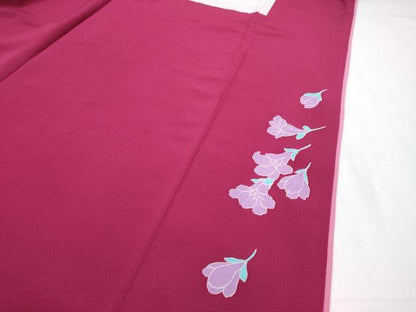 平和屋本店●極上　ブライダルファッションデザイナー・桂由美 振袖 刺繍 ラインストーン 舞花文 暈し染め 黒地 金銀彩 逸品　CYAA4674s6