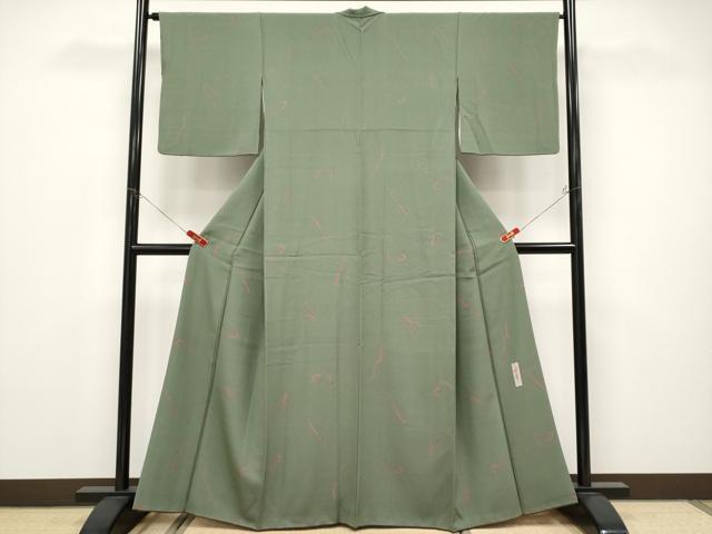 平和屋着物●極上　世界的人形師　辻村寿三郎　ジュサブロー　小紋　兎　岩井茶色地　逸品　CYAA4677s6