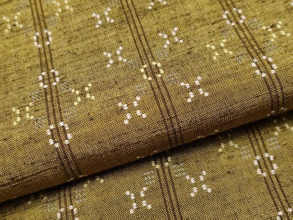 平和屋着物●極上　越後花織紬　桑茶色地　逸品　未使用　CYAA4678s6
