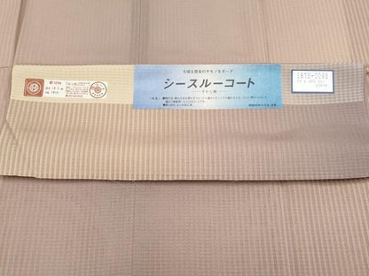 平和屋着物∞極上　西陣　スリーシーズン　塵除け　シースルーコート　道行コート　ロング丈　すかし織　縞　証紙付き　逸品　CYAA4685s6
