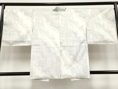 平和屋着物●極上　本場大島紬　白大島　アンサンブル　藤花房　休み鳥　逸品　未使用　CYAA4687s6