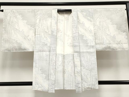 平和屋着物●極上　本場大島紬　白大島　アンサンブル　藤花房　休み鳥　逸品　未使用　CYAA4687s6