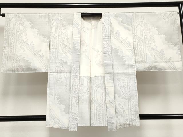 平和屋着物●極上　本場大島紬　白大島　アンサンブル　藤花房　休み鳥　逸品　未使用　CYAA4687s6